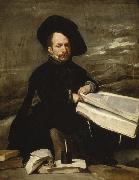 Diego Velazquez A Dwarf Holding a Tome on his Lap (Don Diego de Acedo,El Primo) (df01) France oil painting artist